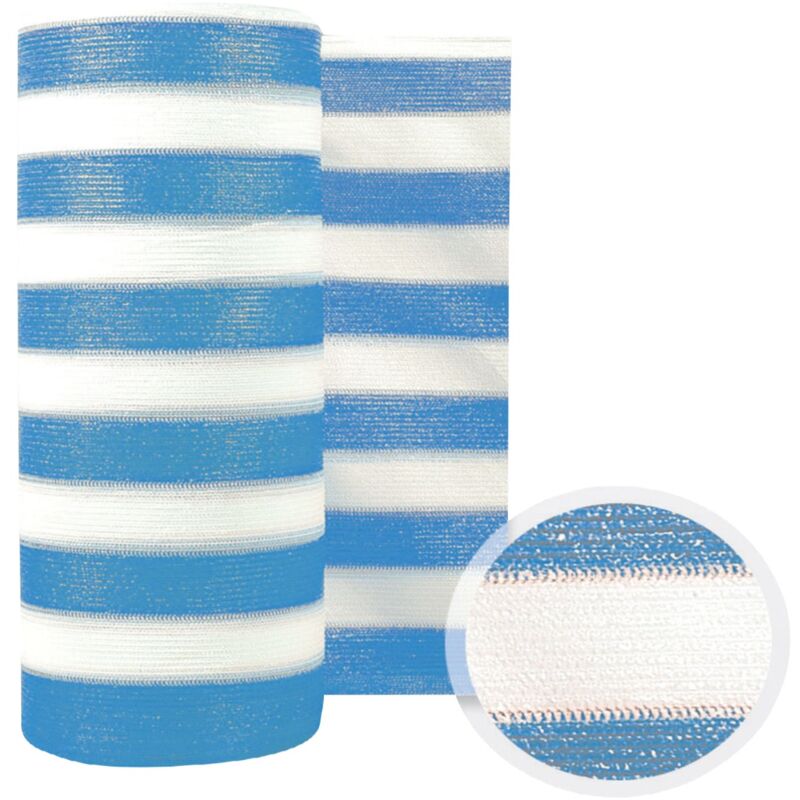 foto del prodotto rete barr telo bianco azzurro frangisole frangivista piscina mare h 300cm x50mt sti