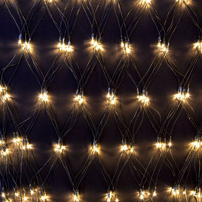 foto del prodotto rete con 400 led luce bianco caldo altezza fissa cm 400x150