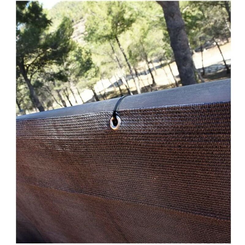 foto del prodotto rete da balcone marrone 0,9 x 3 m, schermante al 100 .