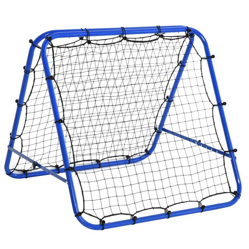 foto del prodotto rete da calcio rebounder pieghevole con angolo regolabile e picchetti, 100x95x90 cm, blu