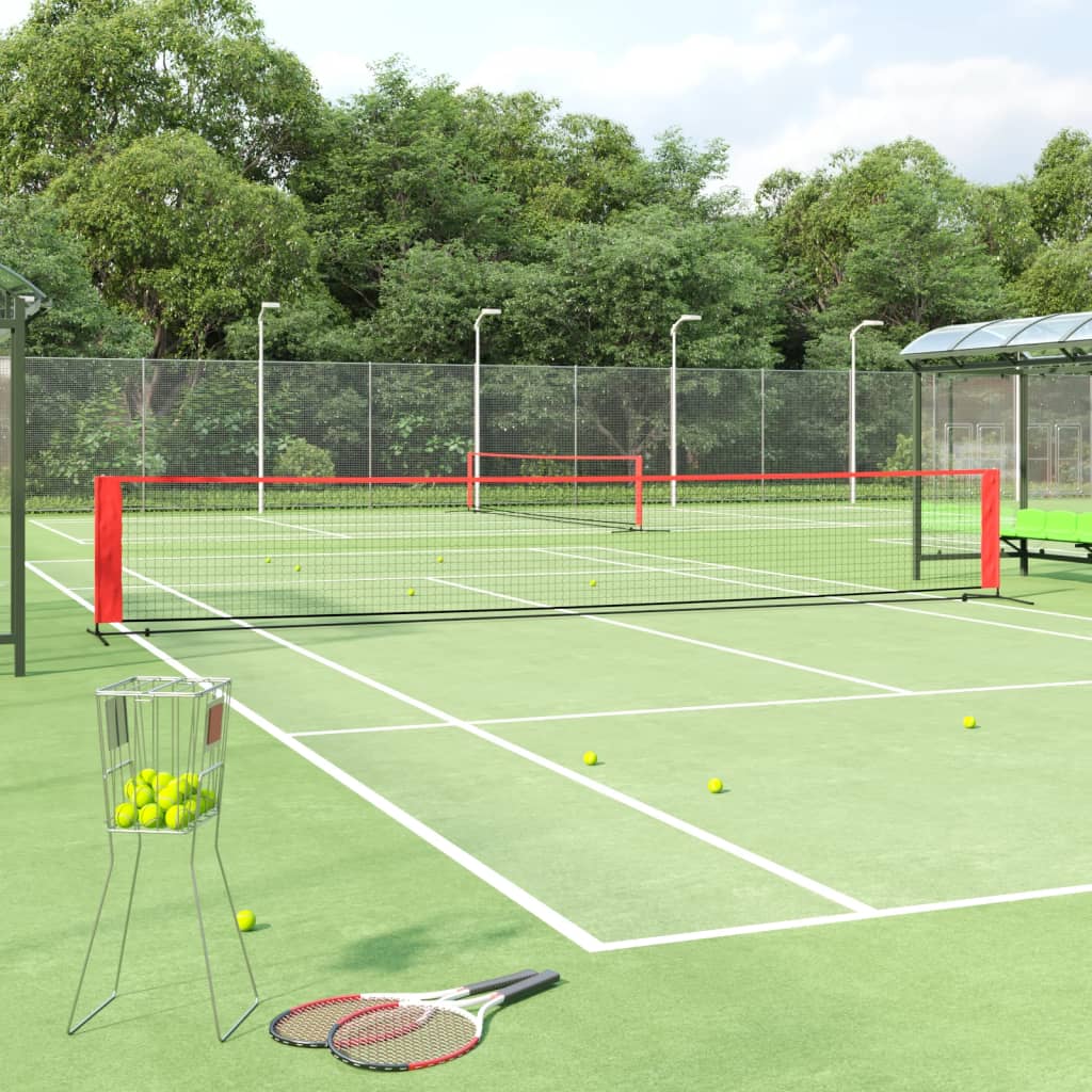 foto del prodotto rete da tennis nera e rossa 600x100x87 cm in poliesterecod mxl 107003