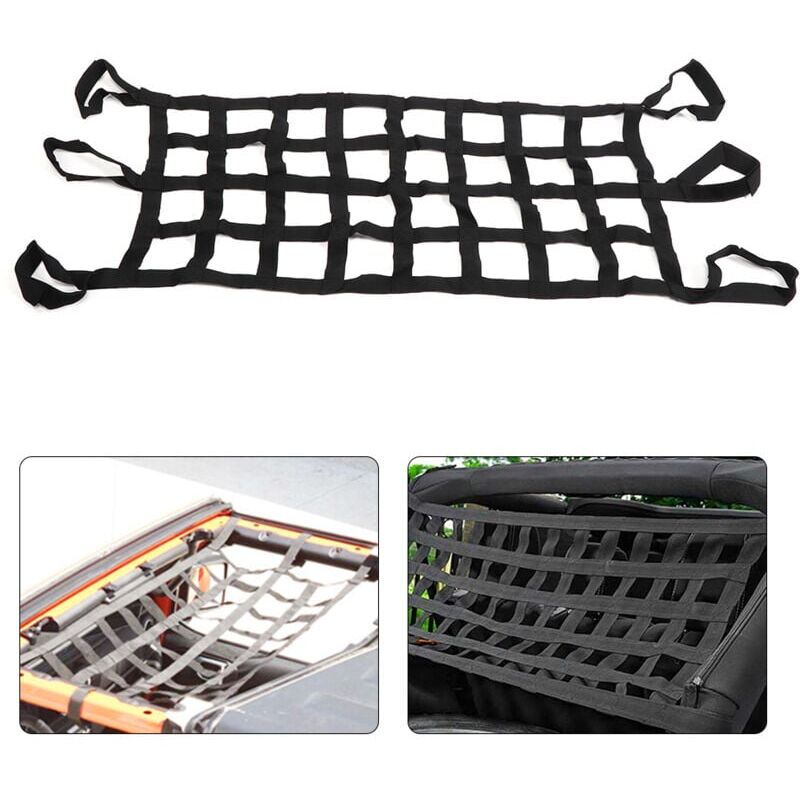 foto del prodotto rete da tetto multifunzione per auto, morbida amaca, per portellone posteriore, adatta per wrangler yj tj jk jl a
