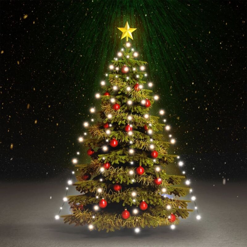 foto del prodotto rete di luce per albero di natale 150 led bianco freddo 150 cm - vidaxl