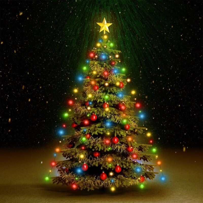 foto del prodotto rete di luce per albero di natale 150 led multicolore 150 cm vidaxl