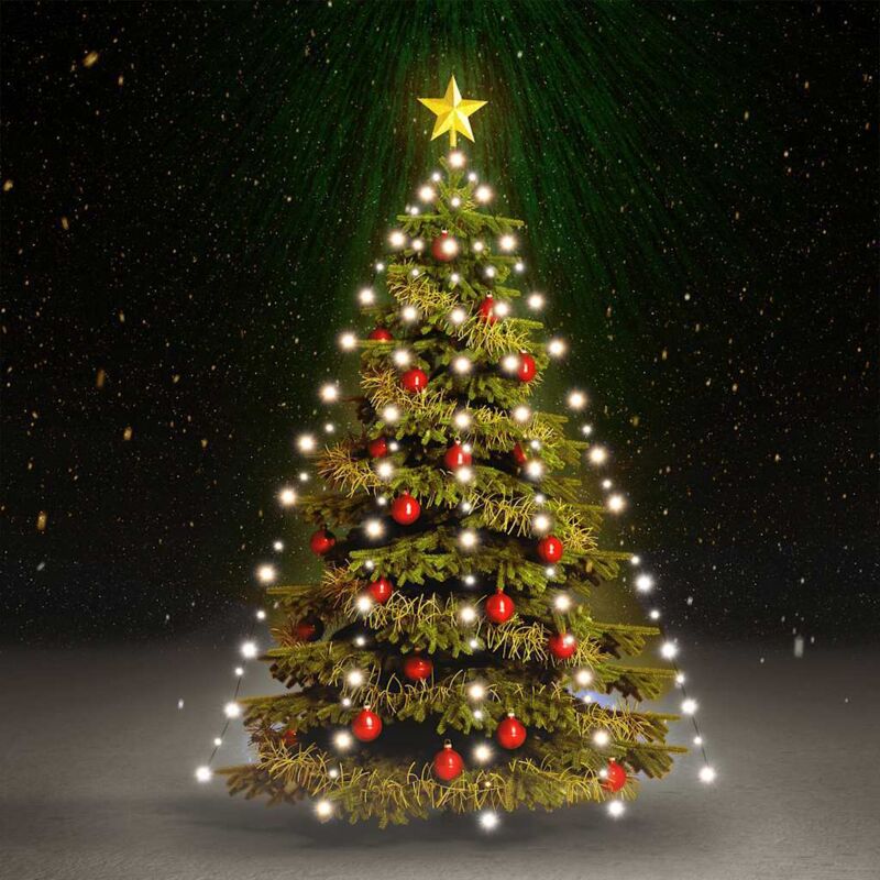foto del prodotto rete di luce per albero di natale 180 led bianco freddo 180 cm vidaxl