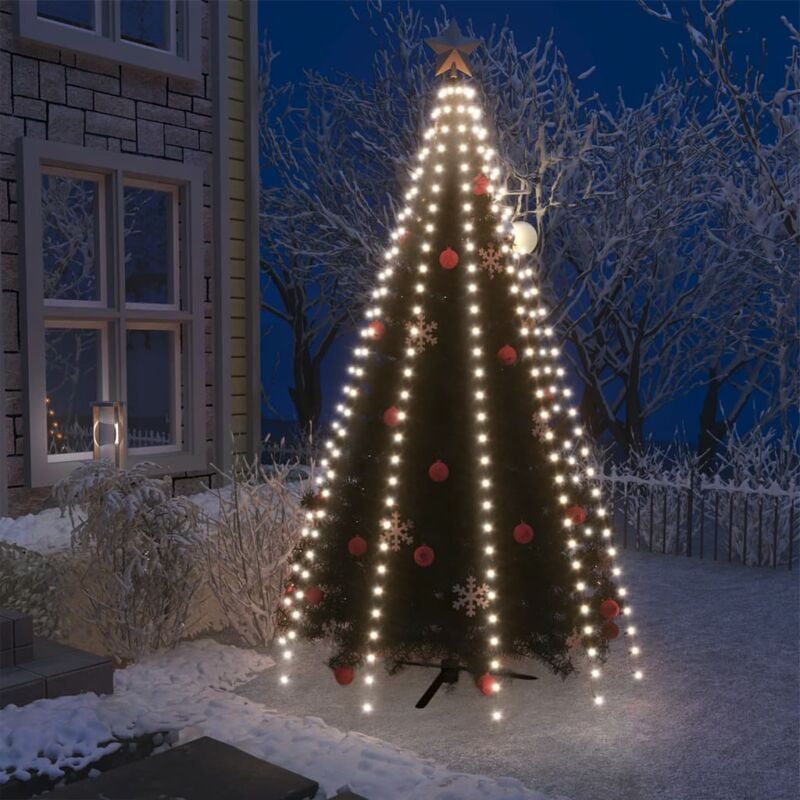 foto del prodotto rete di luce per albero di natale 250 led bianco freddo 250 cm vidaxl