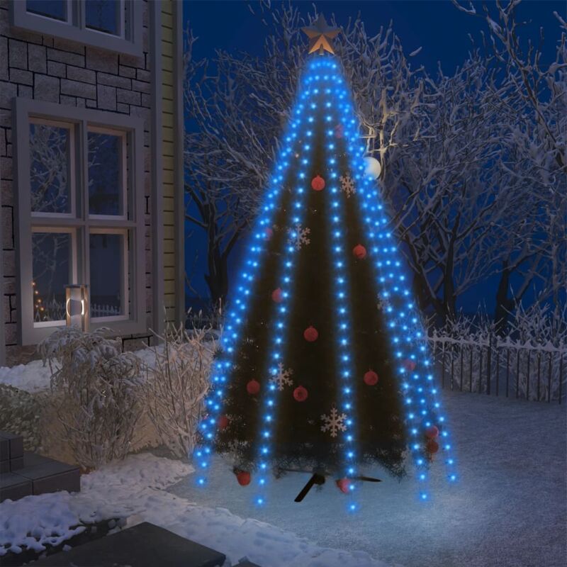 foto del prodotto rete di luce per albero di natale 250 led blu 250 cm vidaxl
