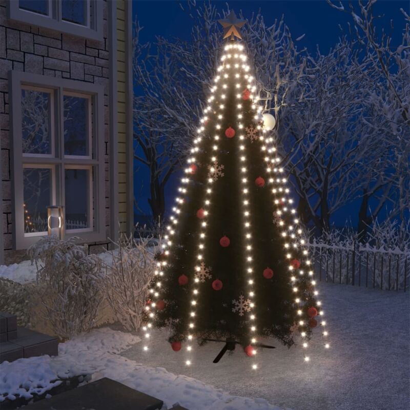 foto del prodotto rete di luce per albero di natale 300 led bianco freddo 300 cm vidaxl