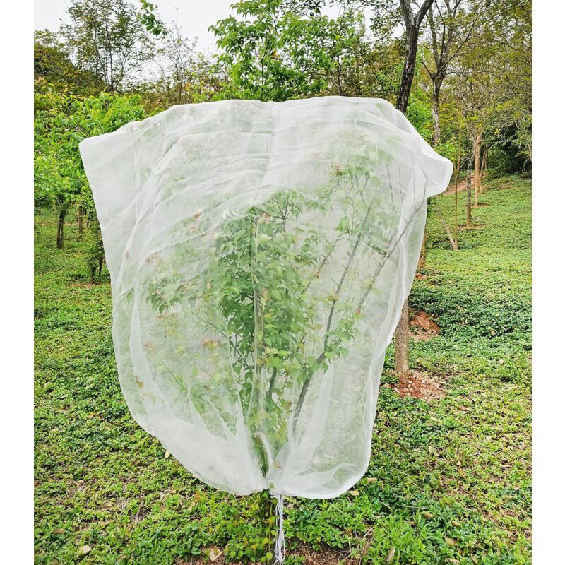 foto del prodotto rete di protezione per alberi da frutto 1,8x1,8 m anti insetti e uccelli con coulisse, rete in poliestere resistente per ciliegie frutta