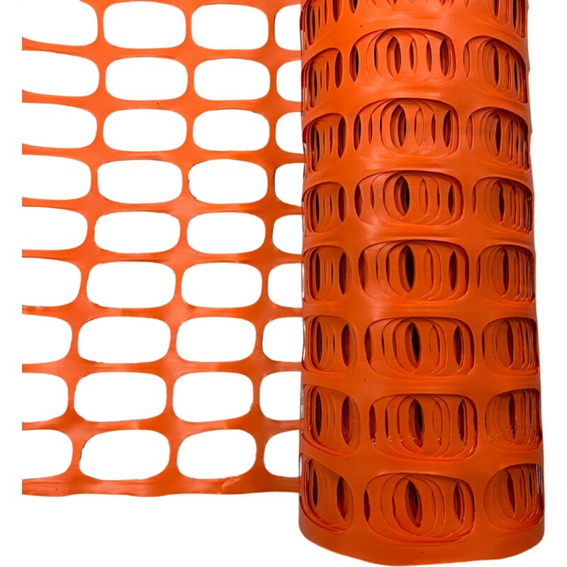 foto del prodotto rete di recinzione cantiere arancione 1,5 x 50 metri 75 m 1 pezzo