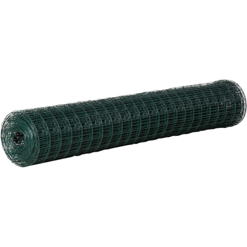 foto del prodotto rete di recinzione in acciaio e pvc verde outsunny