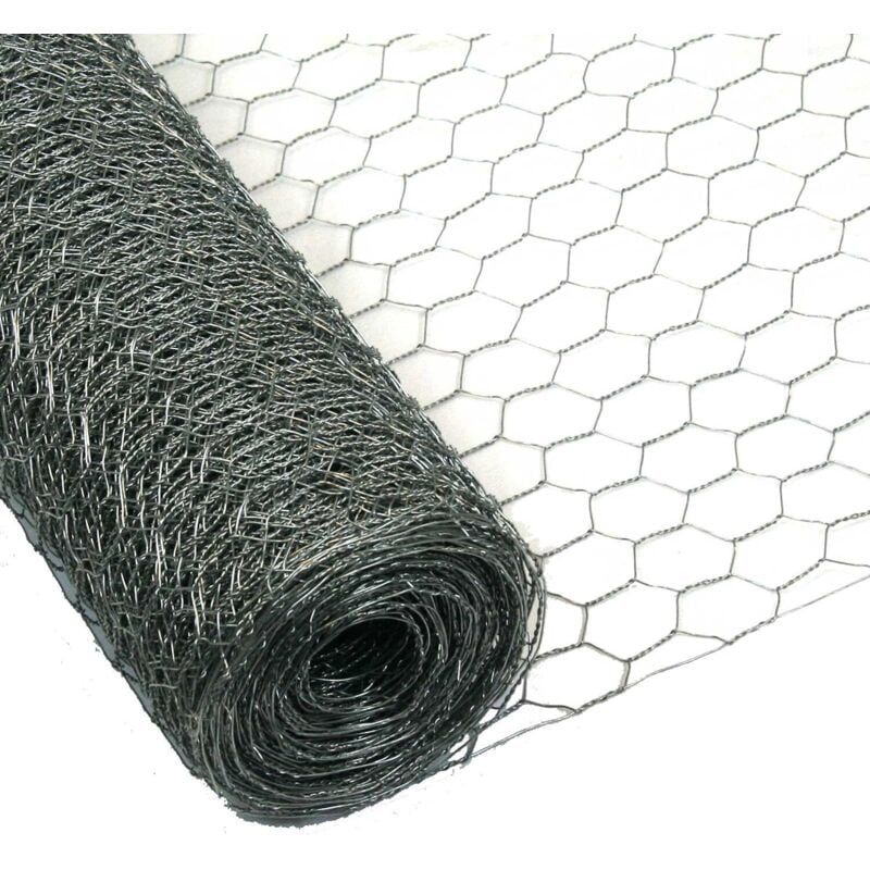 foto del prodotto rete di recinzione zincata tripla torsione maglia 16 2 h 150 rotolo ml50 pollai