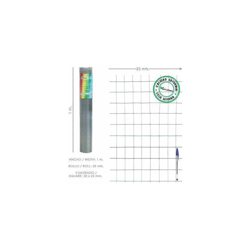 foto del prodotto rete elettrosaldata zincata 50x25 2,00 100 cm. ga rotolo 25 metri