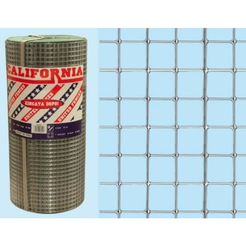foto del prodotto rete elettrosaldata zincata a maglia quadrata california 12x25 1,50 rt.10mt h.60