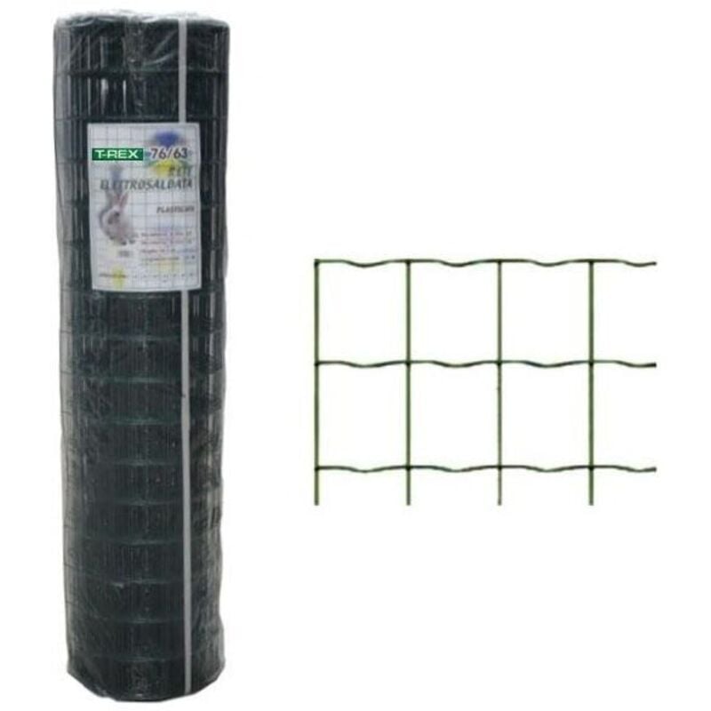 foto del prodotto rete elettrosaldata zincata plastificata verde rotolo mt.25 maglia mm.76x63 filo mm.2,20 est - cm.60h.