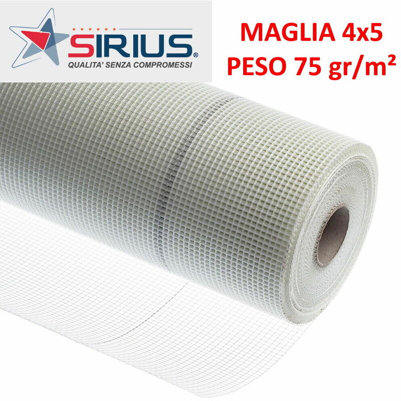 foto del prodotto rete in fibra di vetro intonaco portaintonaco sirius 4x5mm peso 75 gr mq mt50