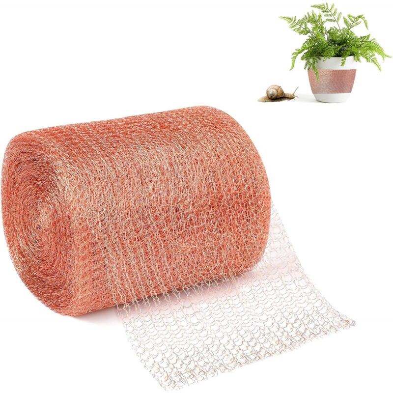 foto del prodotto rete in rame, nastro in rame da 12,7 cm x 6 m contro le lumache, trappola per lumache, doppia maglia anti roditori, lumache e chiocciole, protezione