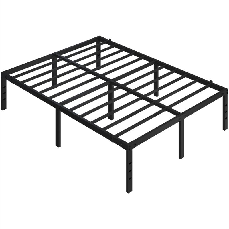 foto del prodotto rete letto in metallo 36,5 cm senza testiera per camera da letto in ferro battuto moderno matrimoniale 140 x 200 cm yaheetech