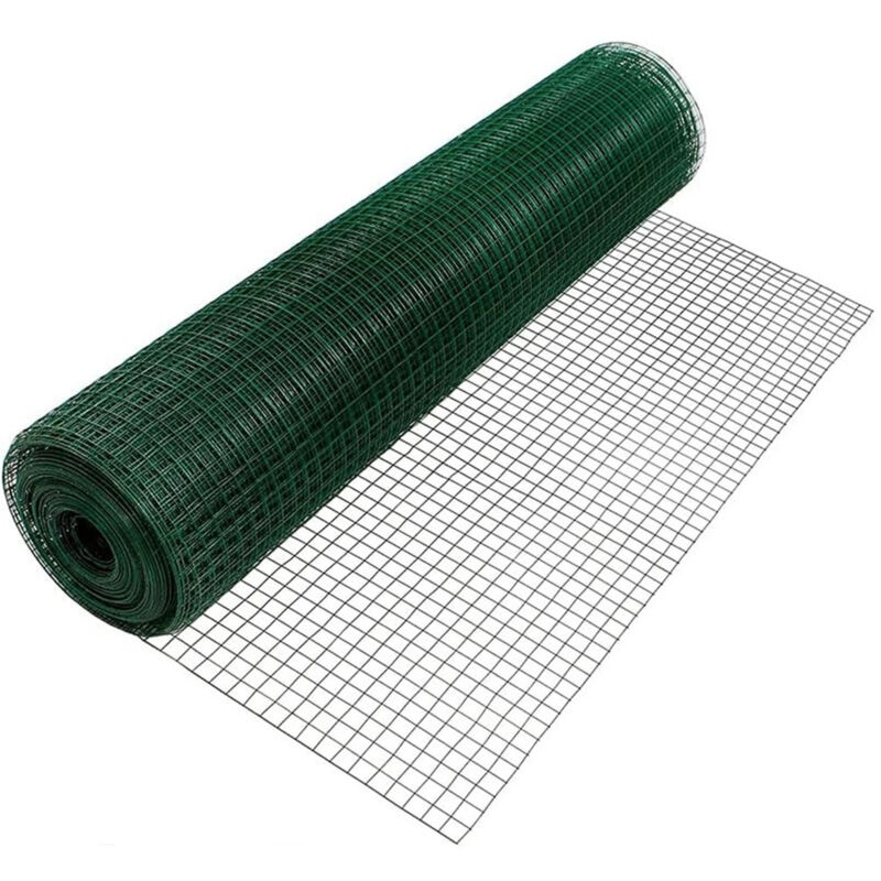 foto del prodotto rete metallica plastificata verde 1x10mt maglia 12,7x12,7mm recinzione protettiva 57733 trade shop traesio