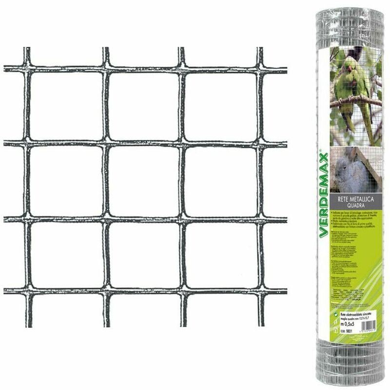 foto del prodotto rete metallica zincata in rotolo 1 5 m maglia quadra voliere giardino recinzione
