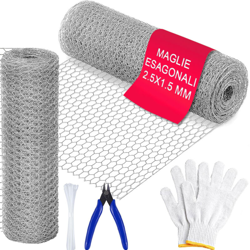 foto del prodotto rete metallica zincata maglia esagonale 40 cm x 6 mt recinzione polli e conigli