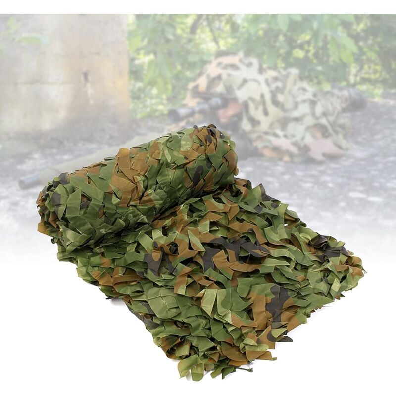 foto del prodotto rete mimetica bundeswehr, rete mimetica 3 x 5 m, rete mimetica woodland army per decorazione, caccia, tiro, nascondiglio da tagliare sollbry