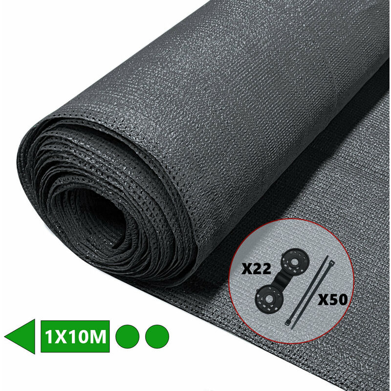 foto del prodotto rete ombreggiante 1 10m, telo frangivista recinzione giardino hdpe 150g m , antracite vounot