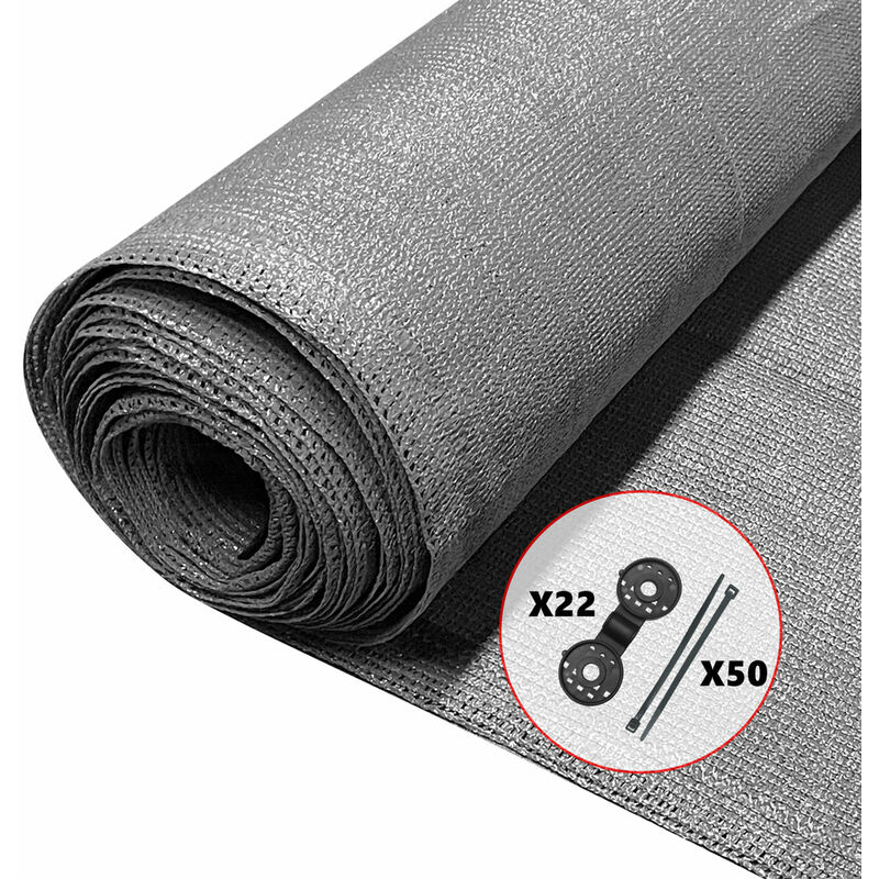 foto del prodotto rete ombreggiante 1 10m, telo frangivista recinzione giardino hdpe 150g m , grigio vounot