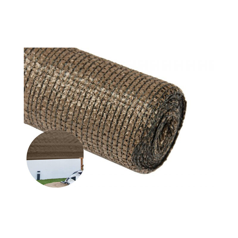 foto del prodotto rete ombreggiante 1,50x50m telo ombra 95 marrone frangivista recinzione giardino tessuto ombra privacy antistrappo