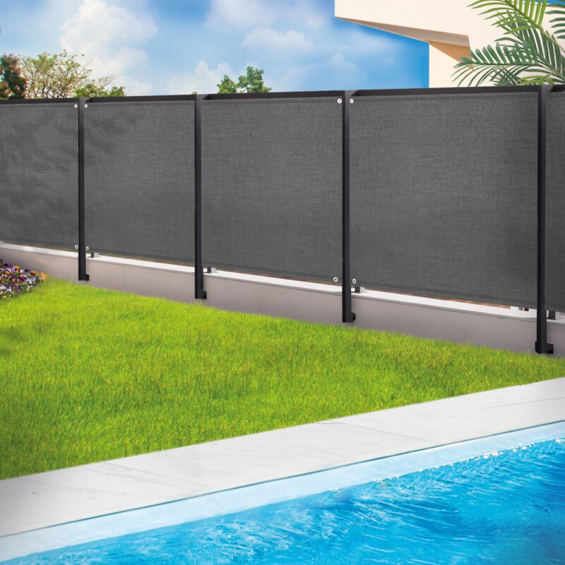 foto del prodotto rete ombreggiante 1,8x10m, telo rotolo per recinzione giardino 220g m , girgio