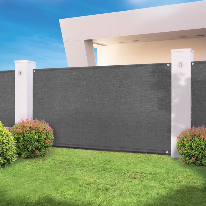 foto del prodotto rete ombreggiante 1x10m, telo rotolo per recinzione giardino 300g m , girgio