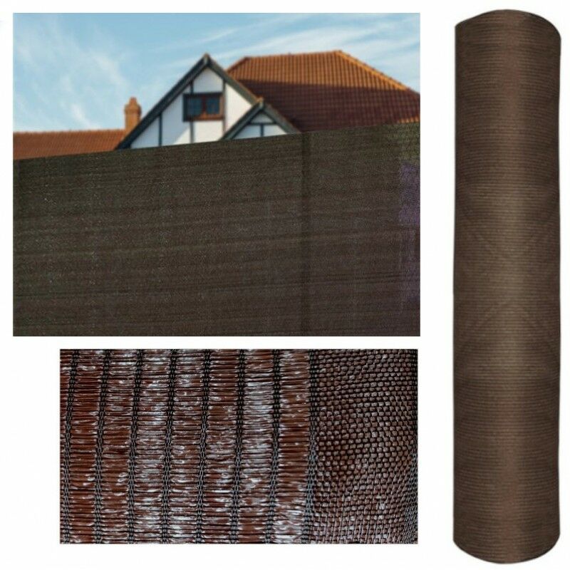 foto del prodotto rete ombreggiante 1x5 m telo ombra 85 marrone frangivista recinzione giardino tessuto ombra privacy antistrappo antivento