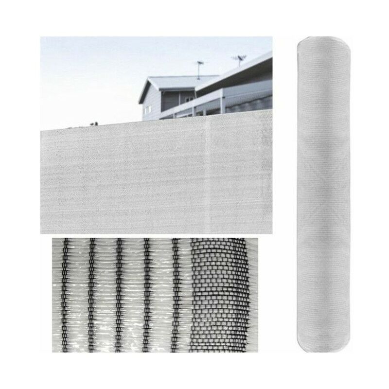 foto del prodotto rete ombreggiante 2x100 m telo ombra 70 bianco frangivista recinzione giardino tessuto ombra privacy antistrappo antivent