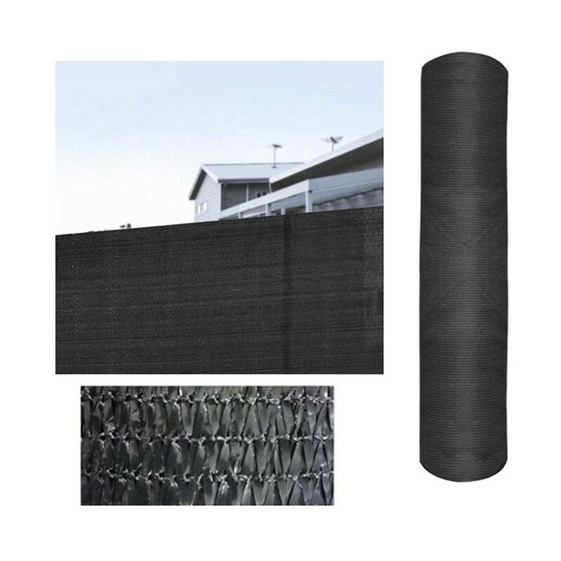foto del prodotto rete ombreggiante 2x100 m telo ombra 70 nero frangivista recinzione giardino tessuto ombra privacy antistrappo antivento