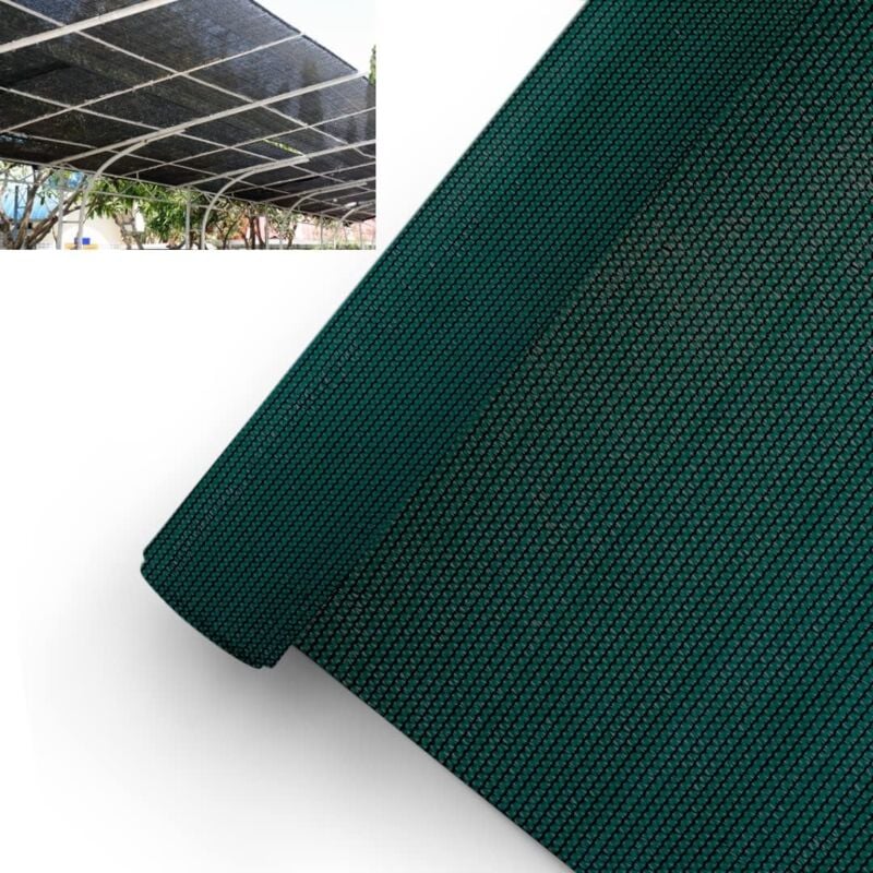 foto del prodotto rete ombreggiante frangivista verde scuro, protezione solare al 90 , telo oscurante 1x50m 1.5x50m 2x50m 3x50m per giardino, terrazzo e recinzione