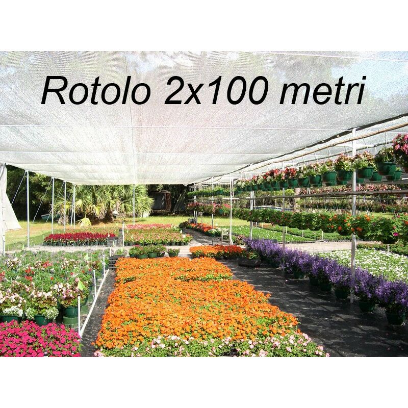 foto del prodotto rete ombreggiante rotolo 2x100 metri bianco oscurante telo copertura privacy