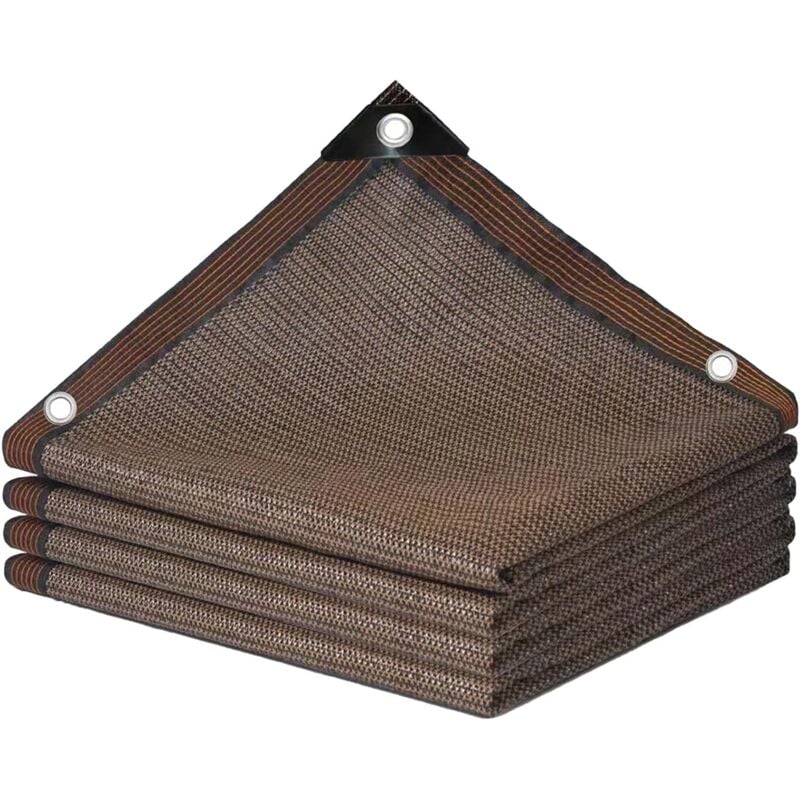 foto del prodotto rete ombreggiante traspirante, rete telo ombra per esterni per pergola, terrazza, piante, serra, pollaio, marrone 6x8m