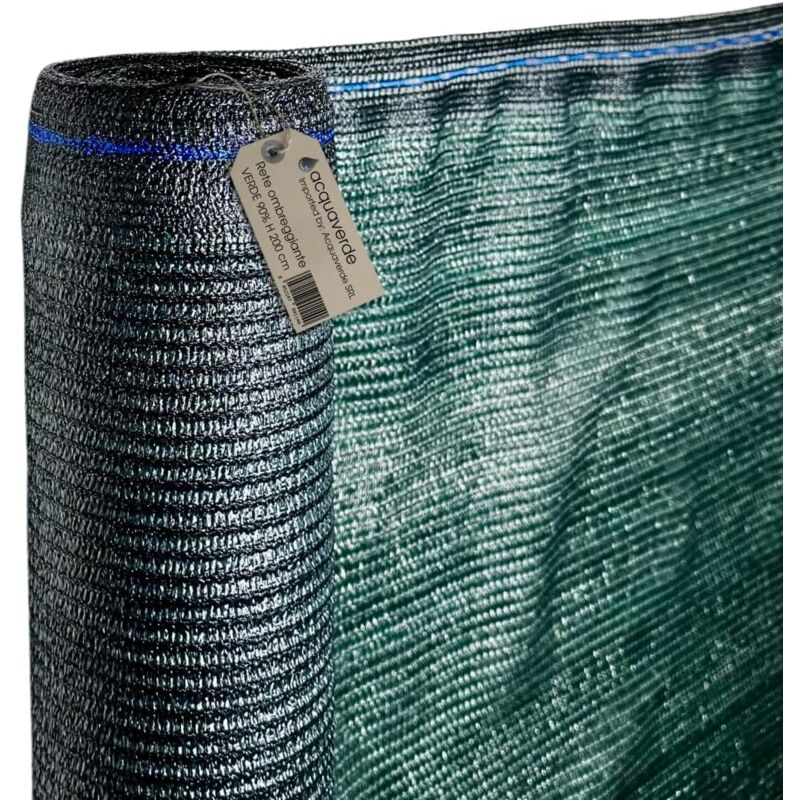 foto del prodotto rete ombreggiante verde 90 h. 2 x 50 mt, telo ombra oscurante per giardino, recinzioni, frangisole, privacy, protezione solare resistente per esterni