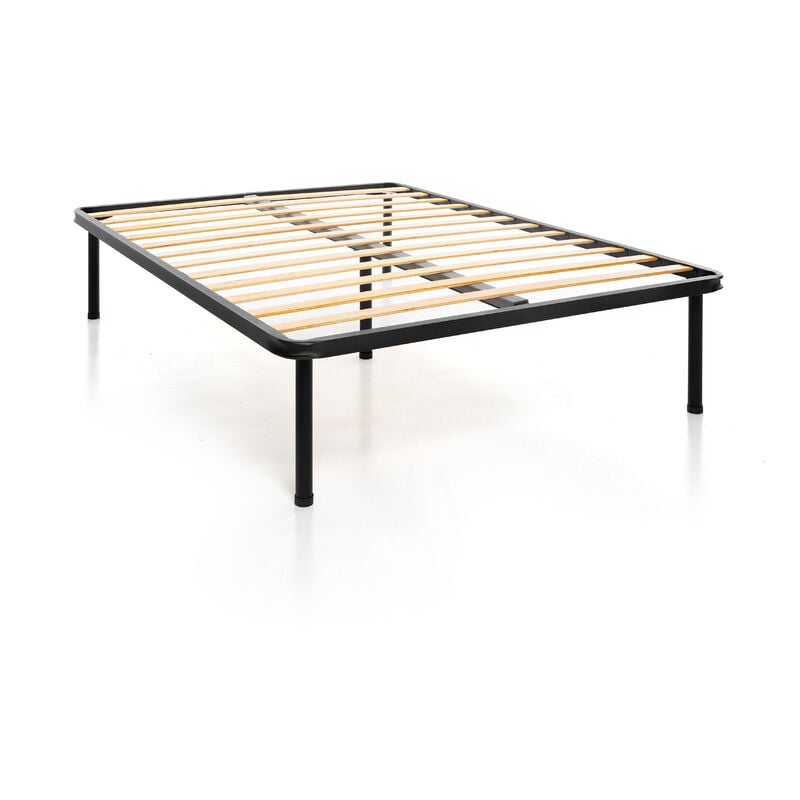 foto del prodotto rete ortopedica in acciaio a doghe per letto matrimoniale 140x190 con piede centrale, massimo sostegno 100 made in italy dolcisogni