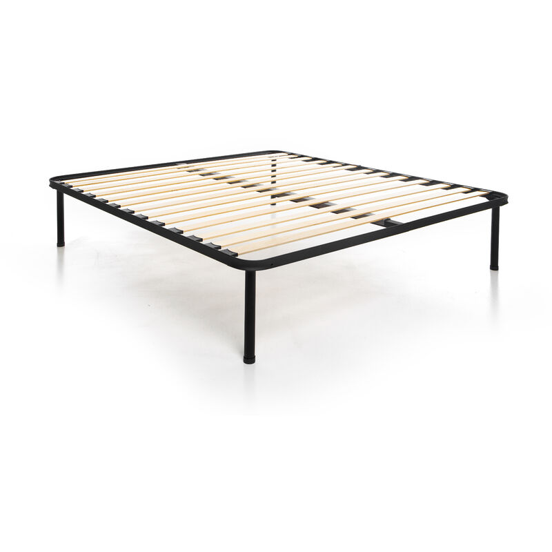foto del prodotto rete ortopedica in acciaio a doghe per letto matrimoniale 170x190 con piedi da 25 cm, massimo sostegno 100 made in italy dolcisogni