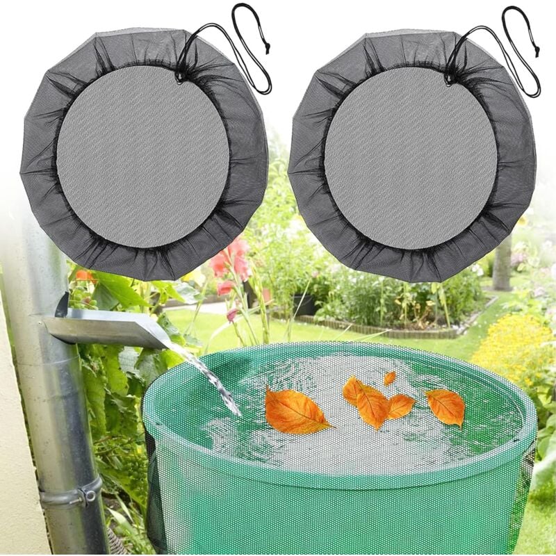 foto del prodotto rete per barili antipioggia, confezione da 2, copertura premium per barili antipioggia con coulisse, rete regolabile da 95 cm per barili antipioggia,