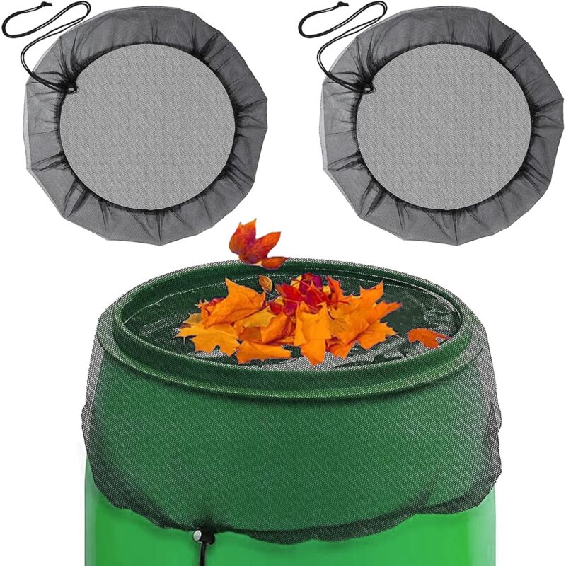 foto del prodotto rete per barili di pioggia 2 pezzi protezione regolabile per barili di pioggia coperture in rete per barili di pioggia con coulisse regolabile adatto