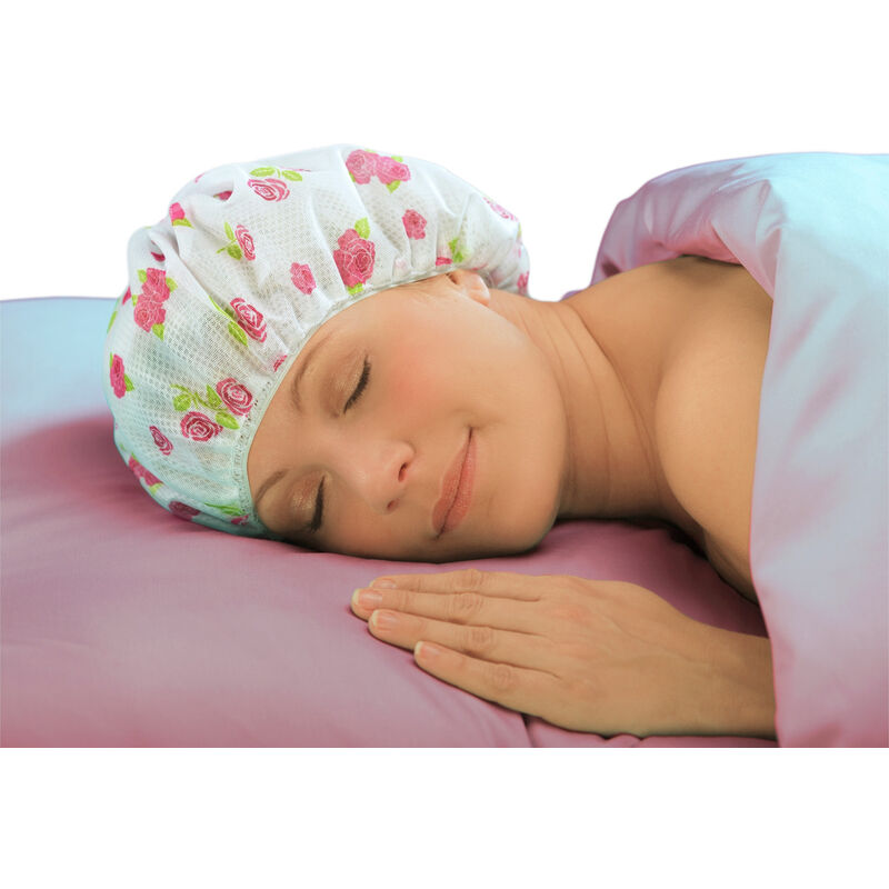 foto del prodotto rete per capelli notturna roses, set di 2 reti protettive per capelli, protegge la fibra capillare, previene i capelli spettinati, 100 poliestere,