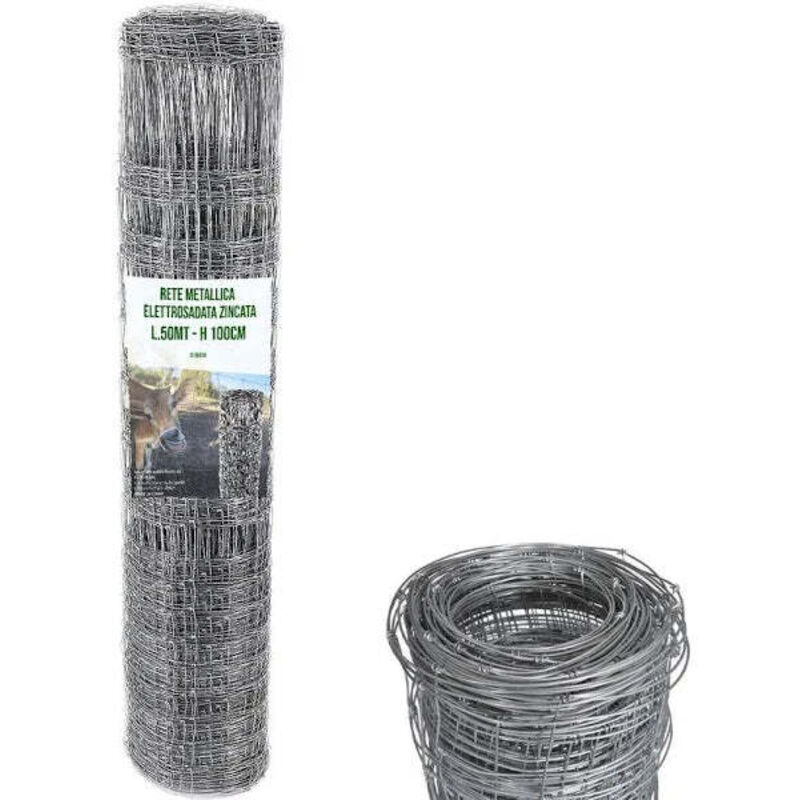 foto del prodotto rete per ovini zincata maglia cm.30 l.x8 fili - rot.mt.50 - cm.100h.