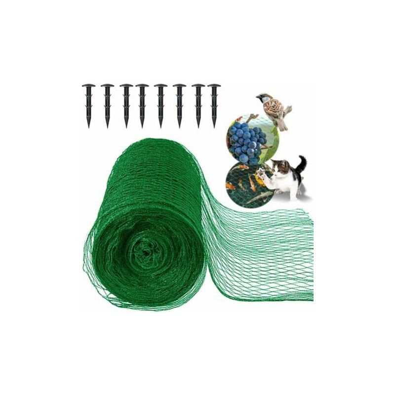 foto del prodotto rete per pollame rete da giardino verde 4 x 20 m, rete anti uccelli per proteggere alberi da frutto, verdure, fiori, raccolti, piselli e fagioli,