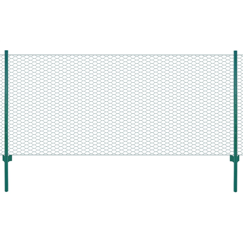 foto del prodotto rete per recinzione con pali in acciaio 25x0,5 m verde cod mxl 11497
