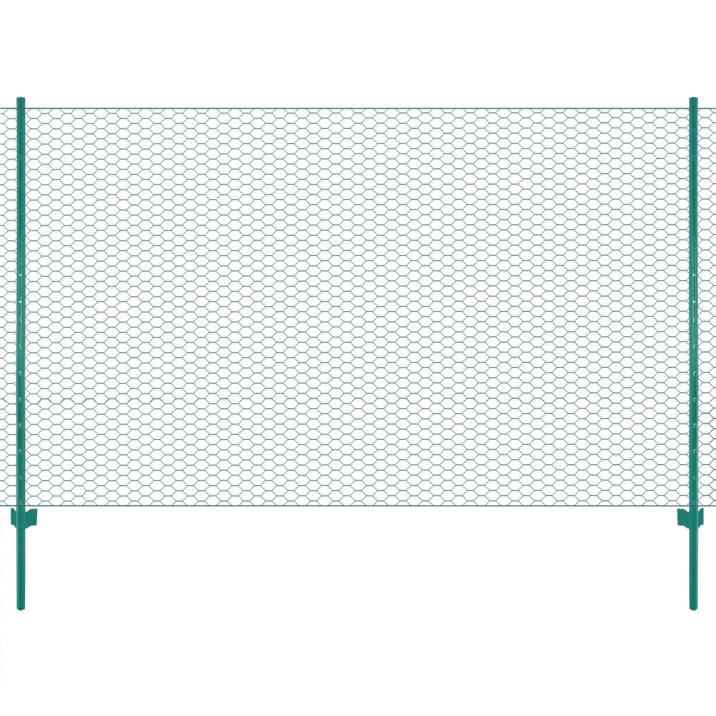 foto del prodotto rete per recinzione con pali in acciaio 25x1,5 m verde cod mxl 9568