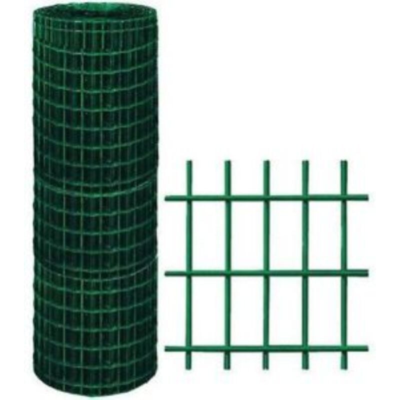 foto del prodotto rete per recinzione elettrosaldata plastificata zincata cm h 100x25 mt maglia 75x50 mm sidex