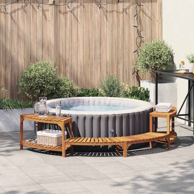 foto del prodotto rete per vasca idromassaggio mezza rossa 272x120.5x55.5cm in legno di acacia vidaxl