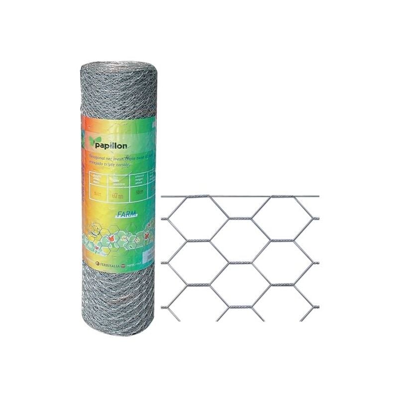 foto del prodotto rete recinzione tripla torsione farm papillon 50x4 mm h 150 cm rotolo 25 mt